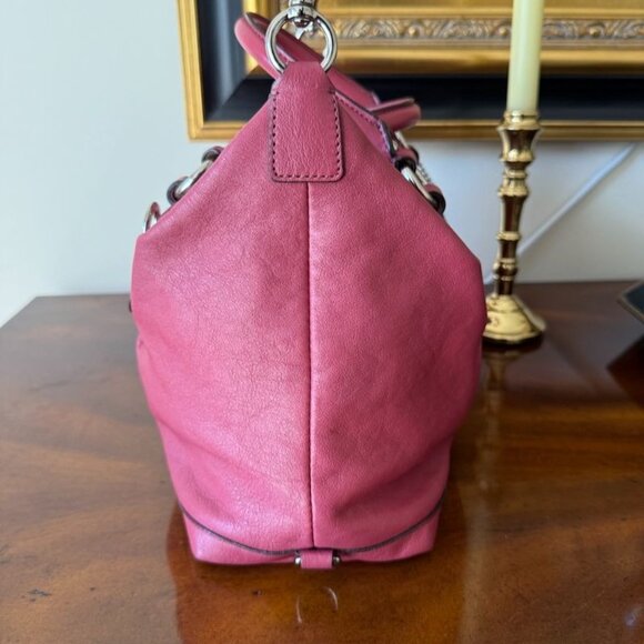 Coach F 15445 Ashley Leather Satchel Shoulder bag Handbag Pink Convertible Strap - Picture 4 of 14